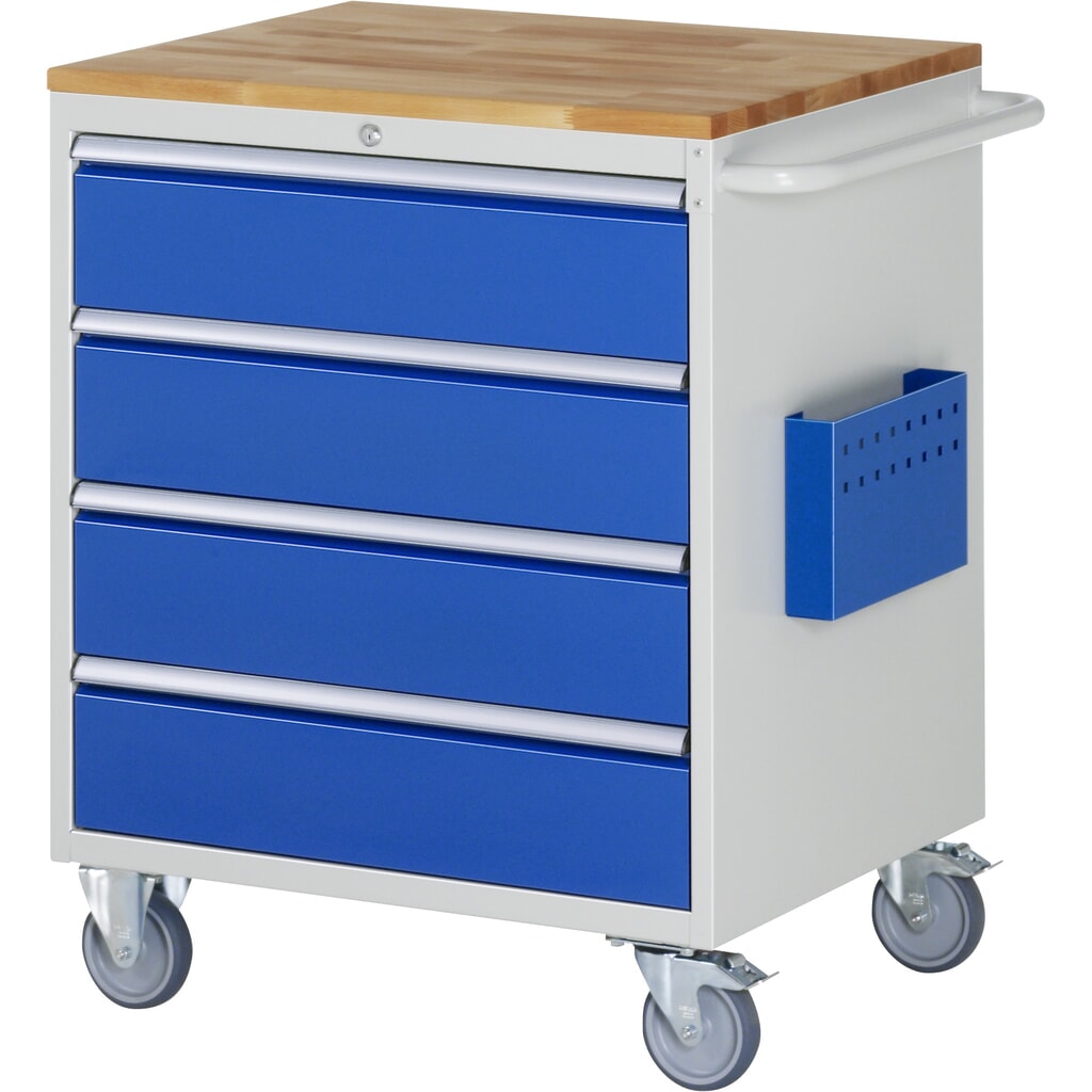 RAU Servante d'atelier série 7000, HxlxP 975 x 770 x 650 mm, avec 4 tiroirs taille XL, plan de travail en hêtre massif Illustration du produit: RAU Servante d'atelier série 7000, HxlxP 975 x 770 x 650 mm, avec 4 tiroirs taille XL, plan de travail en hêtre massif