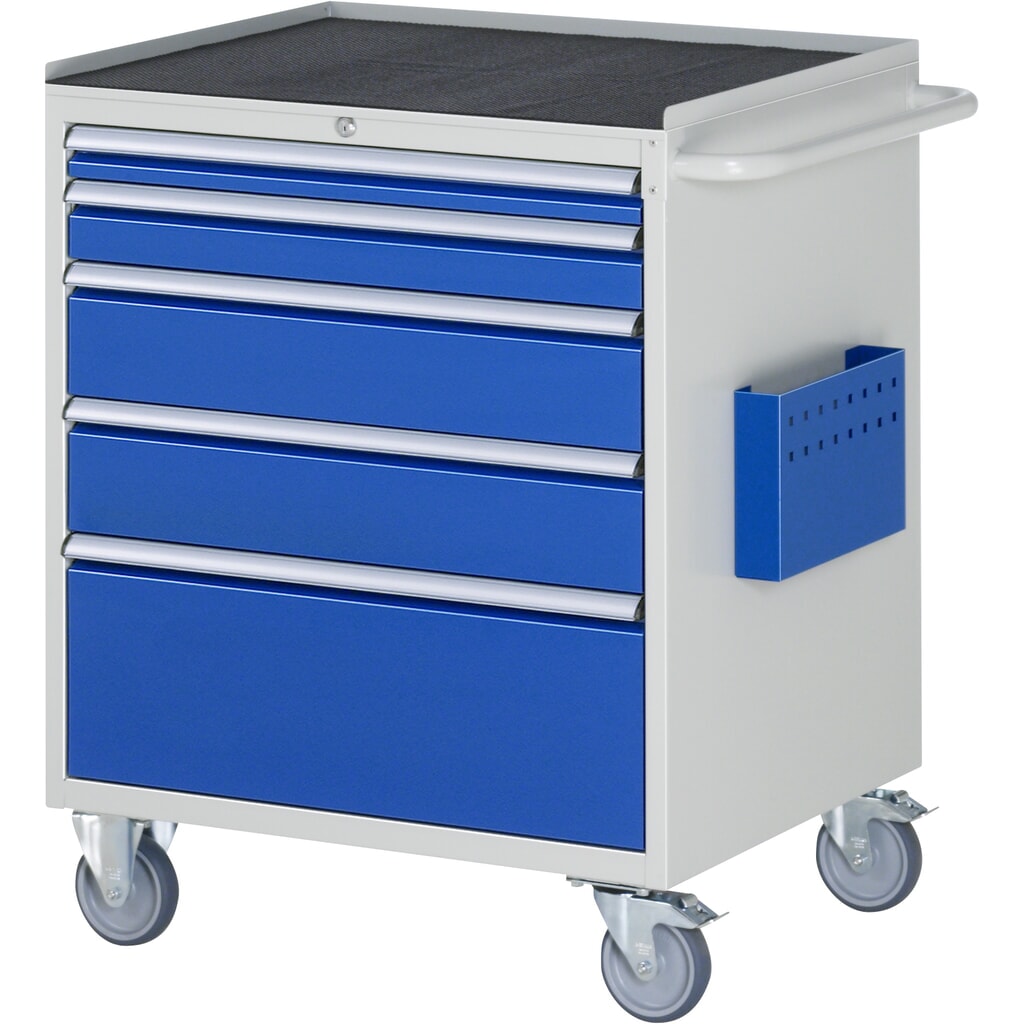RAU Servante d'atelier série 7000, HxlxP 975 x 770 x 650 mm, avec 5 tiroirs taille XL, surface métallique Illustration du produit: RAU Servante d'atelier série 7000, HxlxP 975 x 770 x 650 mm, avec 5 tiroirs taille XL, surface métallique