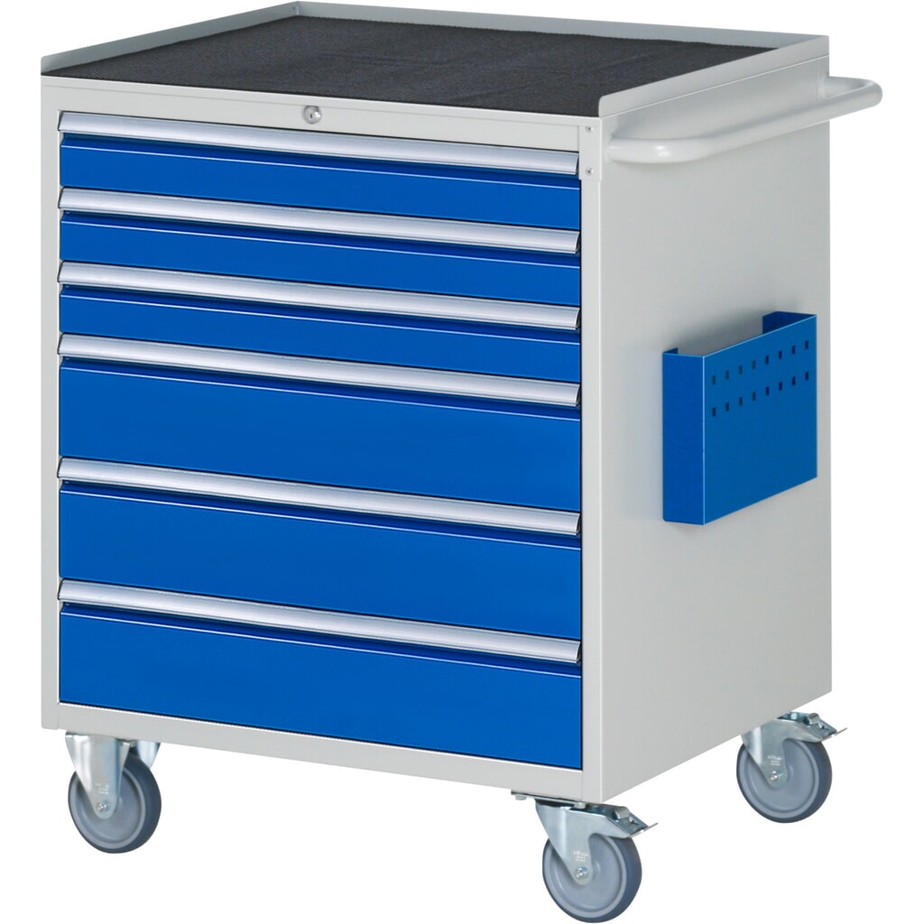 Illustration du produit: RAU Servante d'atelier série 7000, HxlxP 975 x 770 x 650 mm, avec 6 tiroirs taille XL, surface métallique