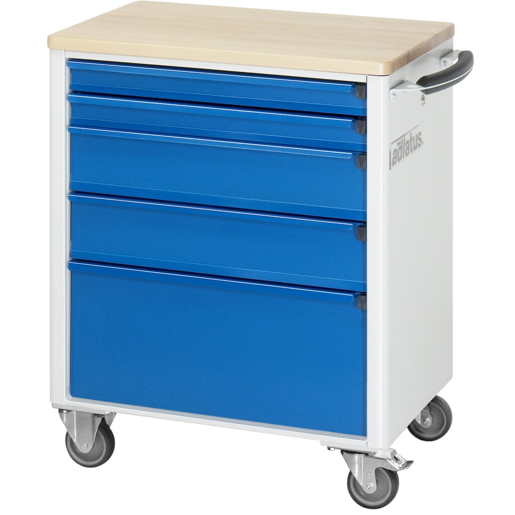 RAU Chariot pour outils série adlatus 700, HxLxP 860 x 700 x 510 mm, 5 tiroirs 2 x 65, 2 x 130, 1 x 260 mm, Plan de travail en hêtre N° de l'image du produit 4 : RAU Chariot pour outils série adlatus 700, HxLxP 860 x 700 x 510 mm, 5 tiroirs 2 x 65, 2 x 130, 1 x 260 mm, Plan de travail en hêtre