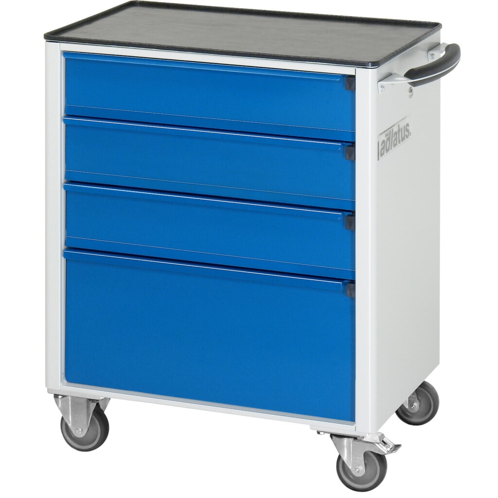 N° de l'image du produit 2 : RAU Chariot pour outils série adlatus 700, HxLxP 860 x 700 x 510 mm, 4 tiroirs 3 x 130, 1 x 260 mm, Plan de travail en métal