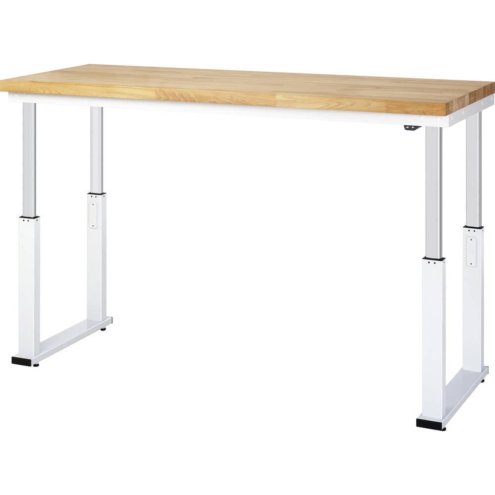 N° de l'image du produit 4 : RAU Établi à réglage électrique de la hauteur série adlatus 600, HxlxP 740-1 140 x 2 000 x 900 mm, plan de travail en revêtement stratifié dur