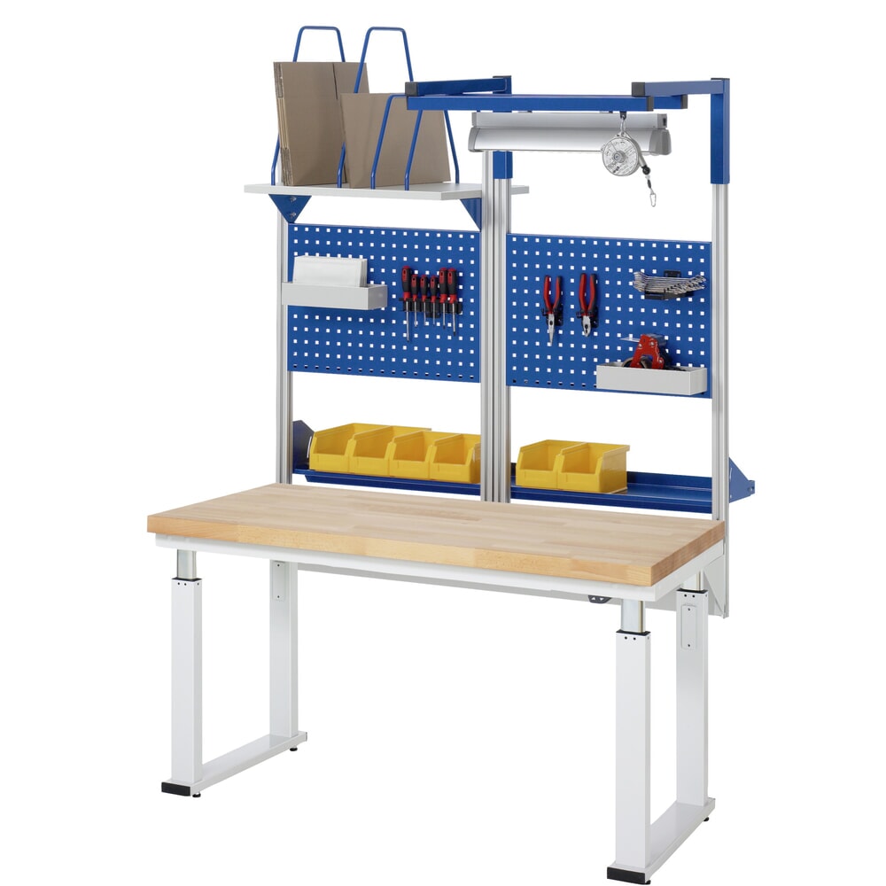 N° de l'image du produit 6 : RAU Établi à réglage électrique de la hauteur série adlatus 600, HxlxP 740-1 140 x 2 000 x 900 mm, plan de travail en revêtement stratifié dur