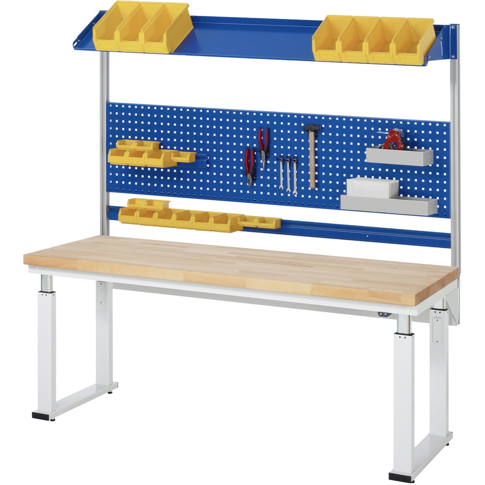 N° de l'image du produit 7 : RAU Établi à réglage électrique de la hauteur série adlatus 600, HxlxP 740-1 140 x 2 000 x 900 mm, plan de travail en revêtement stratifié dur