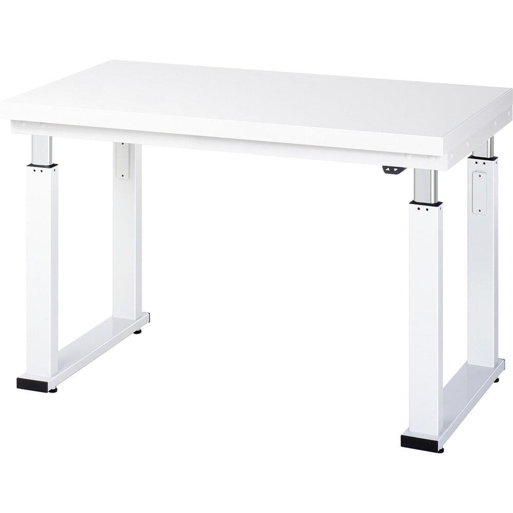 N° de l'image du produit 1 : RAU Établi à réglage électrique de la hauteur série adlatus 600, HxlxP 740-1 140 x 1 250 x 700 mm, plan de travail en revêtement stratifié dur