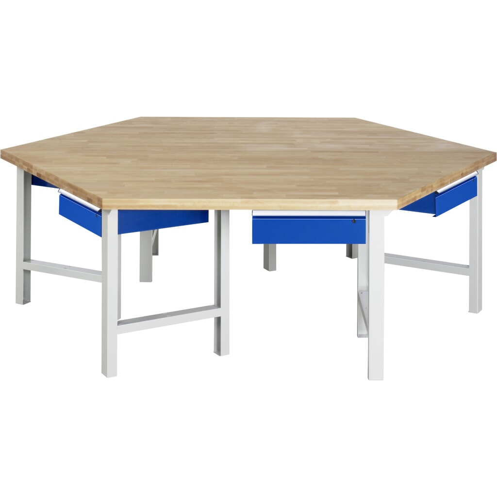 RAU Établi de groupe série 4000, HxlxP 840 x 2 700 x 2 340 mm, 6 tiroirs avec ErgoScript® Illustration du produit: RAU Établi de groupe série 4000, HxlxP 840 x 2 700 x 2 340 mm, 6 tiroirs avec ErgoScript®