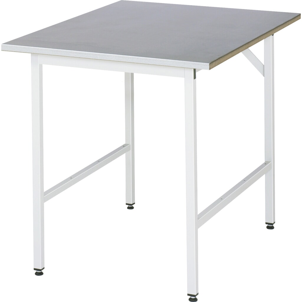 RAU Établi réglable en hauteur série JERRY, HxlxP 800-850 x 750 x 1 000 mm, Plan de travail avec revêtement en tôle d'acier Illustration du produit: RAU Établi réglable en hauteur série JERRY, HxlxP 800-850 x 750 x 1 000 mm, Plan de travail avec revêtement en tôle d'acier