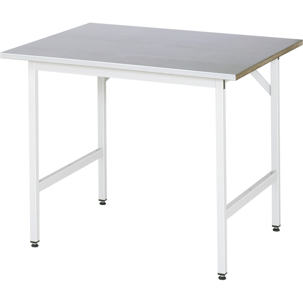 Illustration du produit: RAU Établi réglable en hauteur série JERRY, HxlxP 800-850 x 1 000 x 1 000 mm, Plan de travail avec revêtement en tôle d'acier