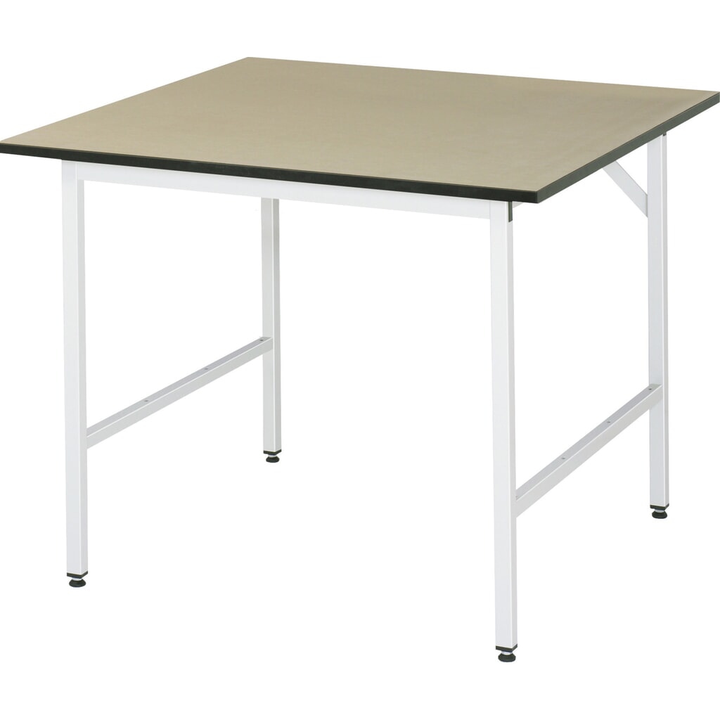 RAU Établi réglable en hauteur série JERRY, HxlxP 800-850 x 1 000 x 1 000 mm, Plan de travail en MDF N° de l'image du produit 1 : RAU Établi réglable en hauteur série JERRY, HxlxP 800-850 x 1 000 x 1 000 mm, Plan de travail en MDF