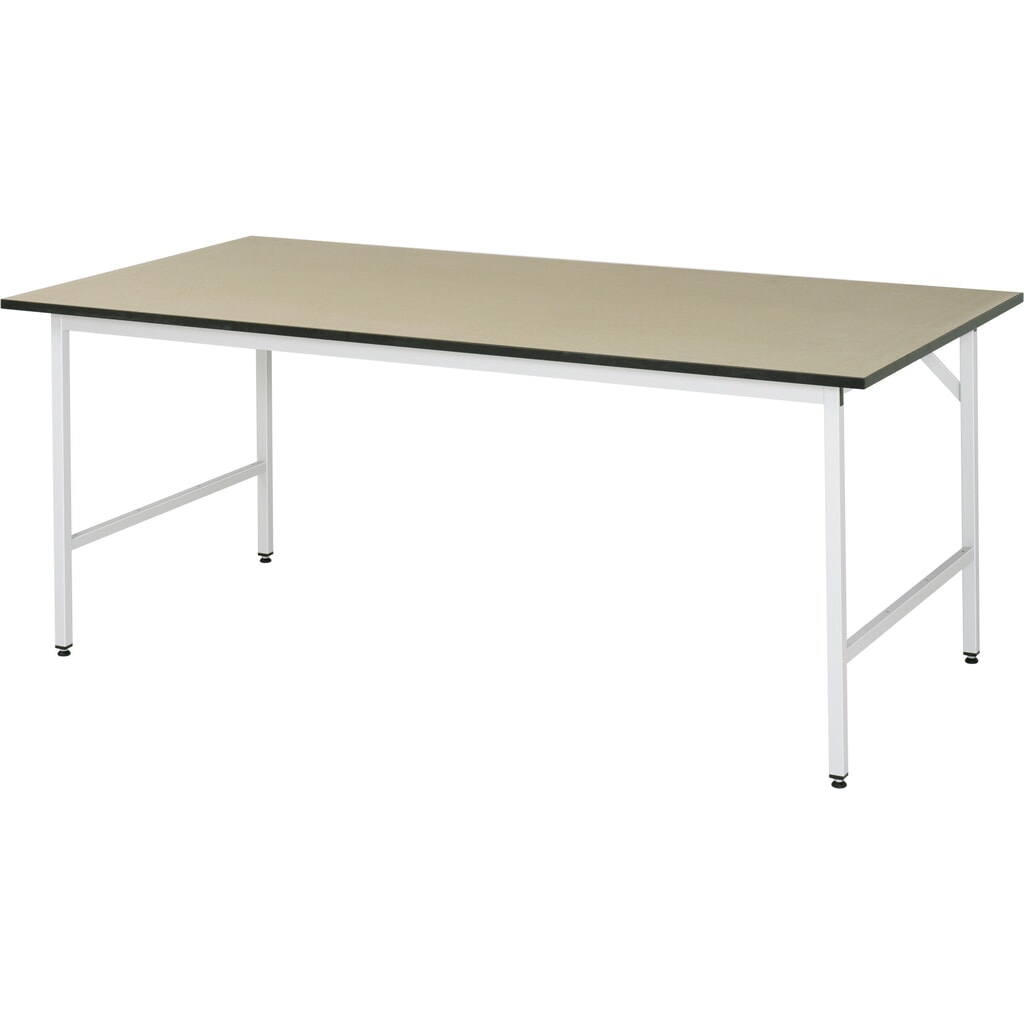 N° de l'image du produit 1 : RAU Établi réglable en hauteur série JERRY, HxlxP 800-850 x 2 500 x 1 000 mm, Plan de travail en MDF