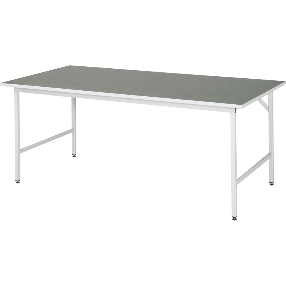 Illustration du produit: RAU Établi réglable en hauteur série JERRY, HxlxP 800-850 x 2 500 x 1 000 mm, Plan de travail avec revêtement universel / linoléum
