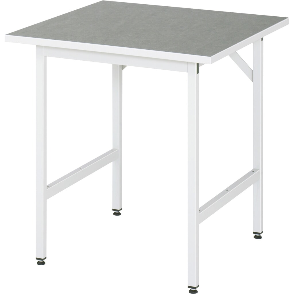 RAU Établi réglable en hauteur série JERRY, HxlxP 800-850 x 750 x 800 mm, Plan de travail avec revêtement universel / linoléum N° de l'image du produit 1 : RAU Établi réglable en hauteur série JERRY, HxlxP 800-850 x 750 x 800 mm, Plan de travail avec revêtement universel / linoléum