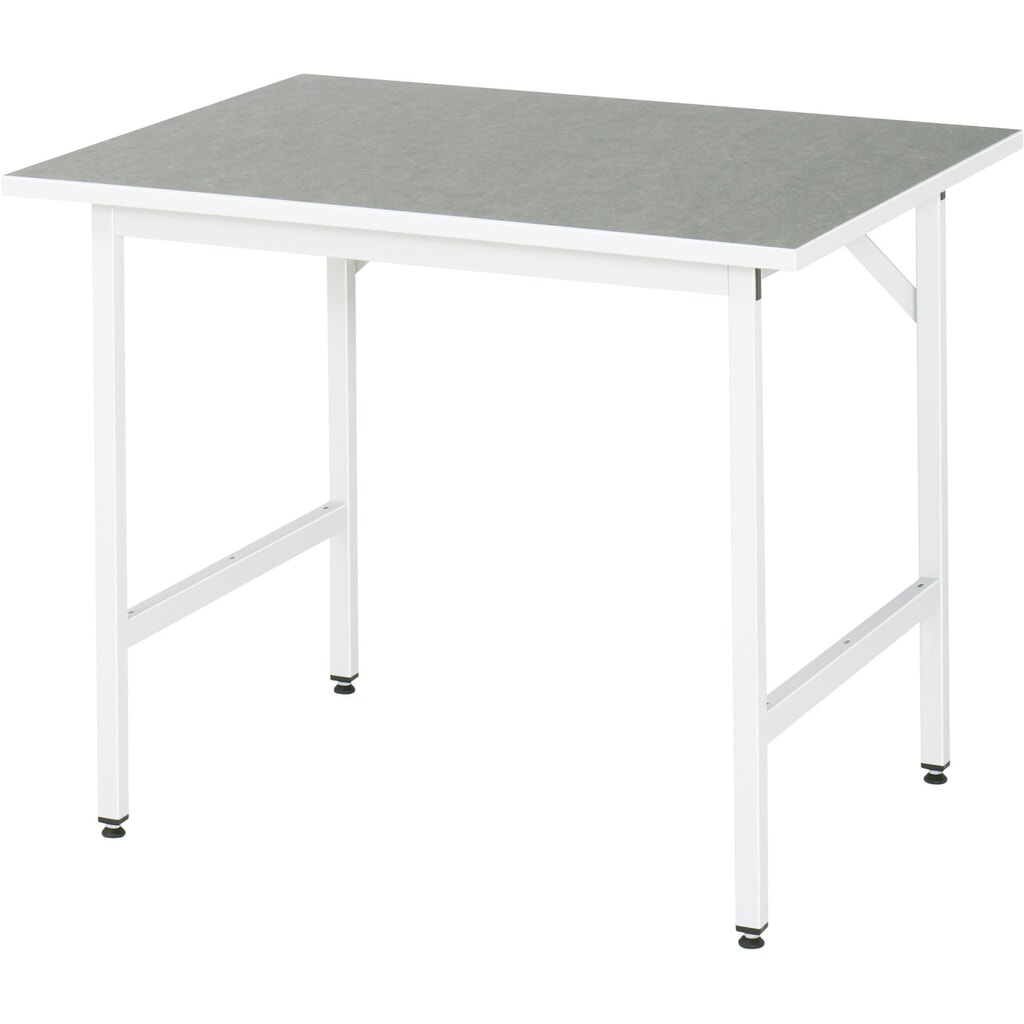 N° de l'image du produit 1 : RAU Établi réglable en hauteur série JERRY, HxlxP 800-850 x 1 000 x 800 mm, Plan de travail avec revêtement universel / linoléum