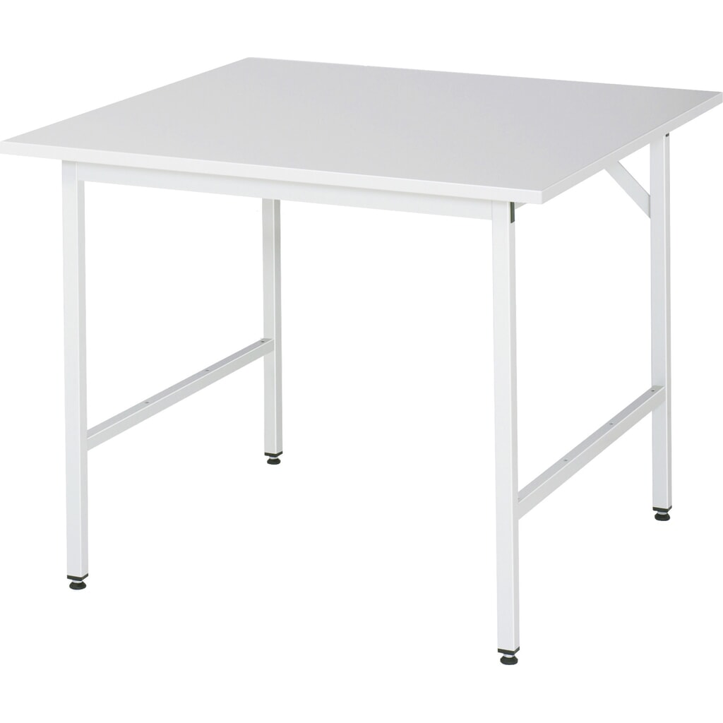 N° de l'image du produit 1 : RAU Établi réglable en hauteur série JERRY, HxlxP 800-850 x 1 000 x 1 000 mm, Plan de travail avec revêtement en mélamine