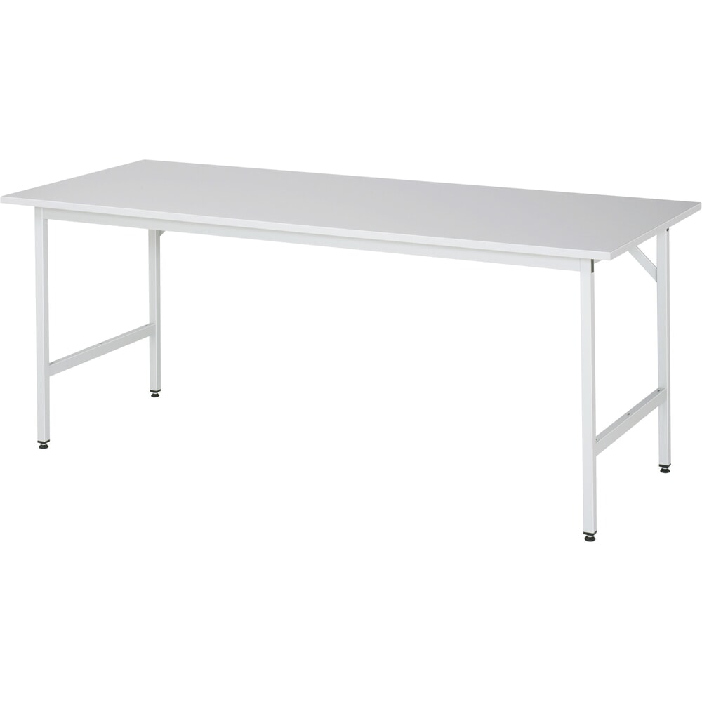 Illustration du produit: RAU Établi réglable en hauteur série JERRY, HxlxP 800-850 x 2 500 x 800 mm, Plan de travail avec revêtement mélaminé EGB