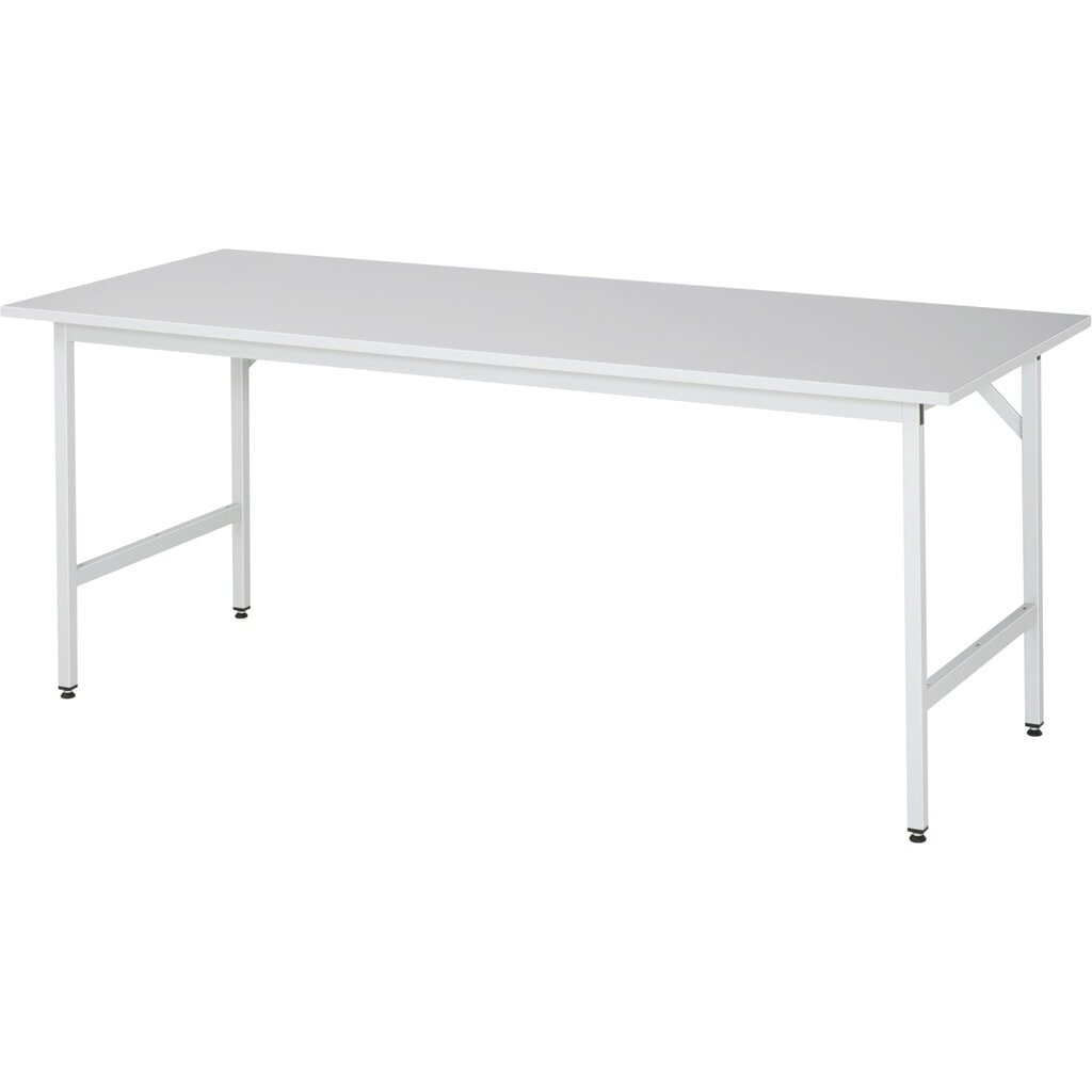 RAU Établi réglable en hauteur série JERRY, HxlxP 800-850 x 2 500 x 800 mm, Plan de travail avec revêtement en mélamine N° de l'image du produit 1 : RAU Établi réglable en hauteur série JERRY, HxlxP 800-850 x 2 500 x 800 mm, Plan de travail avec revêtement en mélamine