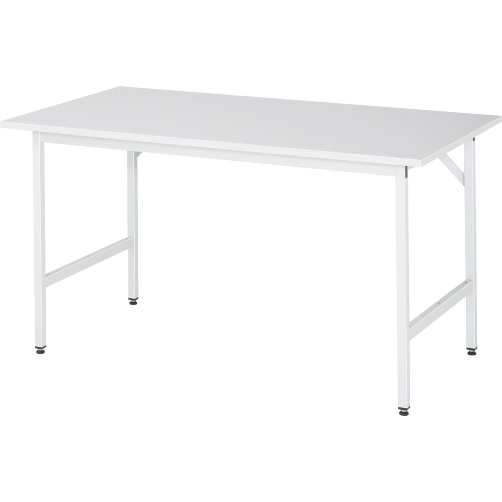 RAU Établi réglable en hauteur série JERRY, HxlxP 800-850 x 1 500 x 800 mm, Plan de travail avec revêtement mélaminé EGB N° de l'image du produit 1 : RAU Établi réglable en hauteur série JERRY, HxlxP 800-850 x 1 500 x 800 mm, Plan de travail avec revêtement mélaminé EGB