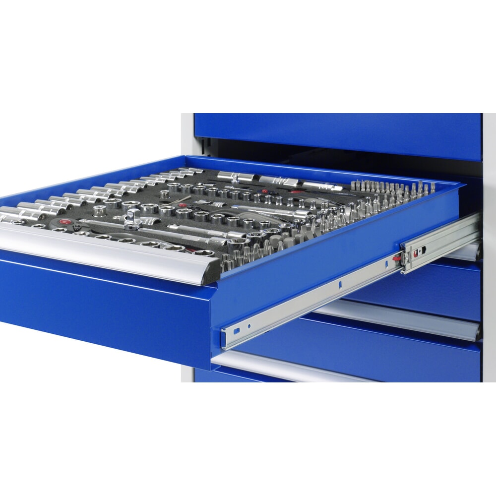 N° de l'image du produit 10 : RAU Établi mobile série 8000, 1 tablette, 1 porte battante, HxlxP 880-1 080 x 1 250 x 700 mm, 1 tiroir