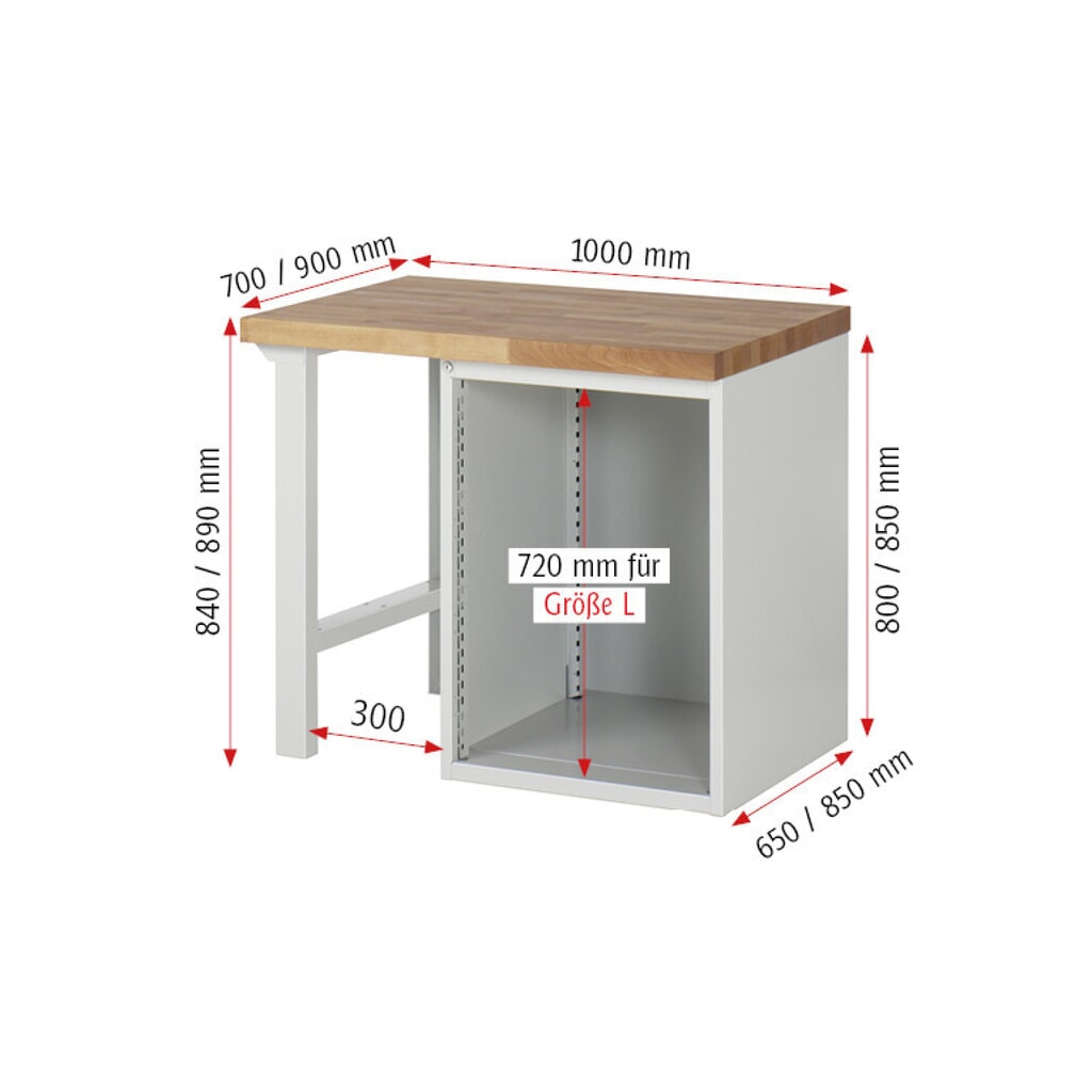 RAU Établi série 7000, 1 caisson, HxlxP 890 x 1 000 x 700 mm, 7 tiroirs extractibles à 90%, capacité de charge des tiroirs 100 kg N° de l'image du produit 6 : RAU Établi série 7000, 1 caisson, HxlxP 890 x 1 000 x 700 mm, 7 tiroirs extractibles à 90%, capacité de charge des tiroirs 100 kg