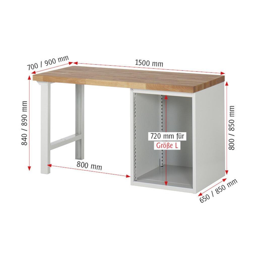 RAU Établi série 7000, 1 caisson, HxlxP 840 x 1 500 x 900 mm, 6 tiroirs extractibles à 90 % 3 x 90, 3 x 150 mm, capacité de charge des tiroirs 100 kg N° de l'image du produit 5 : RAU Établi série 7000, 1 caisson, HxlxP 840 x 1 500 x 900 mm, 6 tiroirs extractibles à 90 % 3 x 90, 3 x 150 mm, capacité de charge des tiroirs 100 kg