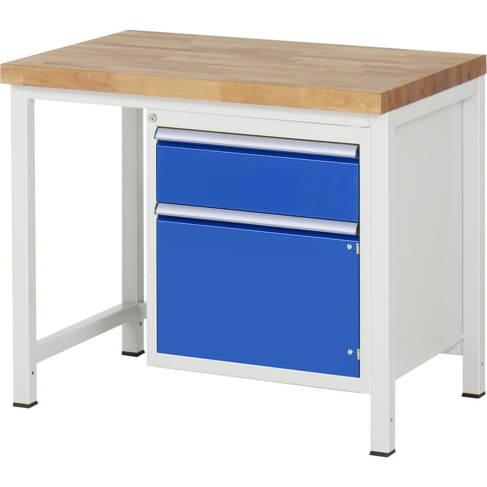 Illustration du produit: RAU Établi série 8000, 1 porte battante, HxlxP 840-1 040 x 1 000 x 700 mm, 1 tiroir, 1 porte battante