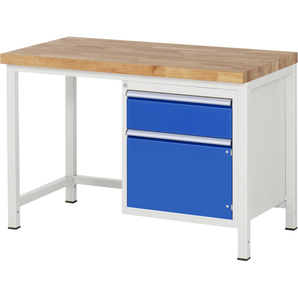 Illustration du produit: RAU Établi série 8000, 1 porte battante, HxlxP 840 x 1 250 x 700 mm, 1 tiroir, 1 porte battante