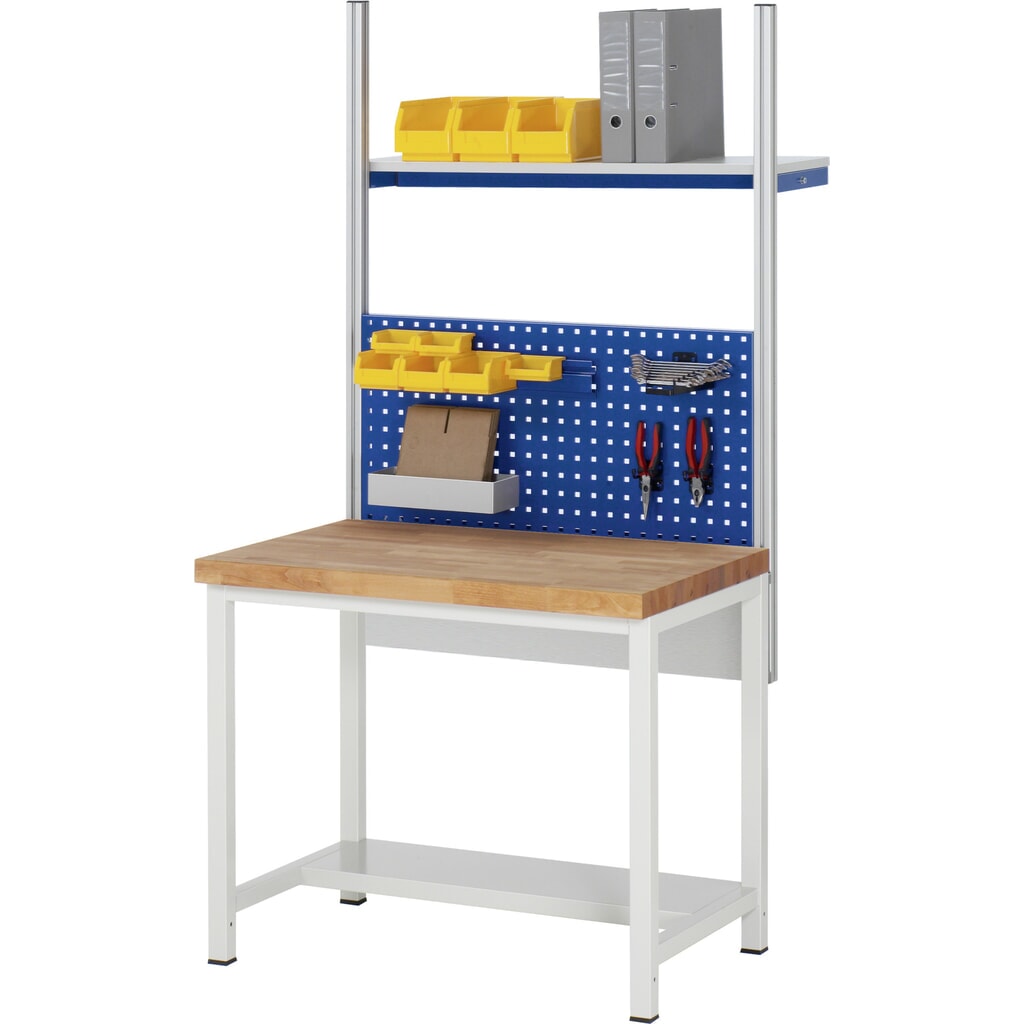 RAU établi pour charges lourdes série 8000, 1 tablette, profondeur 320 mm, H x l x P 840‑1 040 mm x 1000 mm x 900 mm N° de l'image du produit 6 : RAU établi pour charges lourdes série 8000, 1 tablette, profondeur 320 mm, H x l x P 840‑1 040 mm x 1000 mm x 900 mm