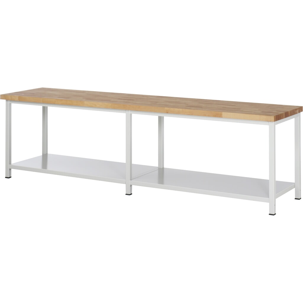 RAU établi pour charges lourdes série 8000, 1 tablette, profondeur 650 mm, H x l x P 840‑1 040 mm x 3000 mm x 700 mm Illustration du produit: RAU établi pour charges lourdes série 8000, 1 tablette, profondeur 650 mm, H x l x P 840‑1 040 mm x 3000 mm x 700 mm