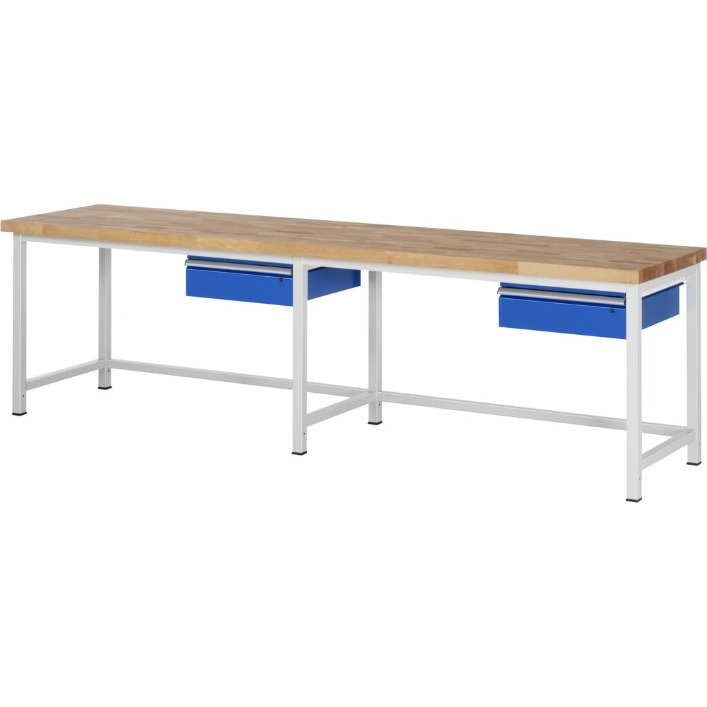Illustration du produit: RAU Établi série 8000, HxlxP 840-1 040 x 3 000 x 700 mm, 2 tiroirs