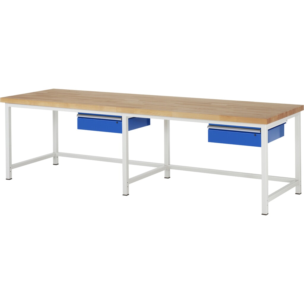 Illustration du produit: RAU Établi série 8000, HxlxP 840-1 040 x 3 000 x 900 mm, 2 tiroirs