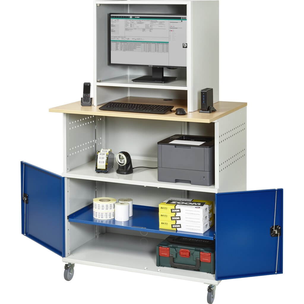 RAU Poste informatique avec boîtier d'écran, mobile Illustration du produit: RAU Poste informatique avec boîtier d'écran, mobile
