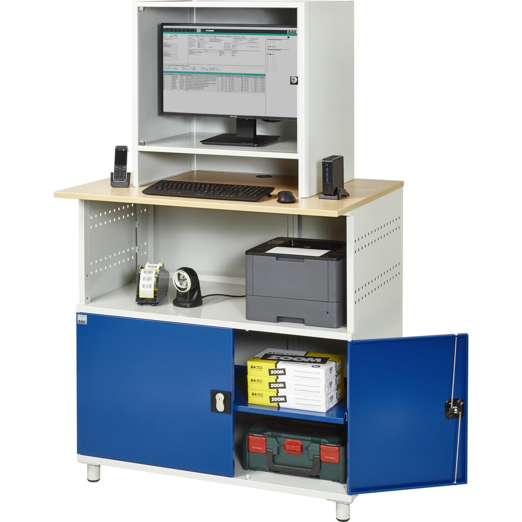 RAU Poste informatique avec boîtier d'écran, fixe N° de l'image du produit 6 : RAU Poste informatique avec boîtier d'écran, fixe
