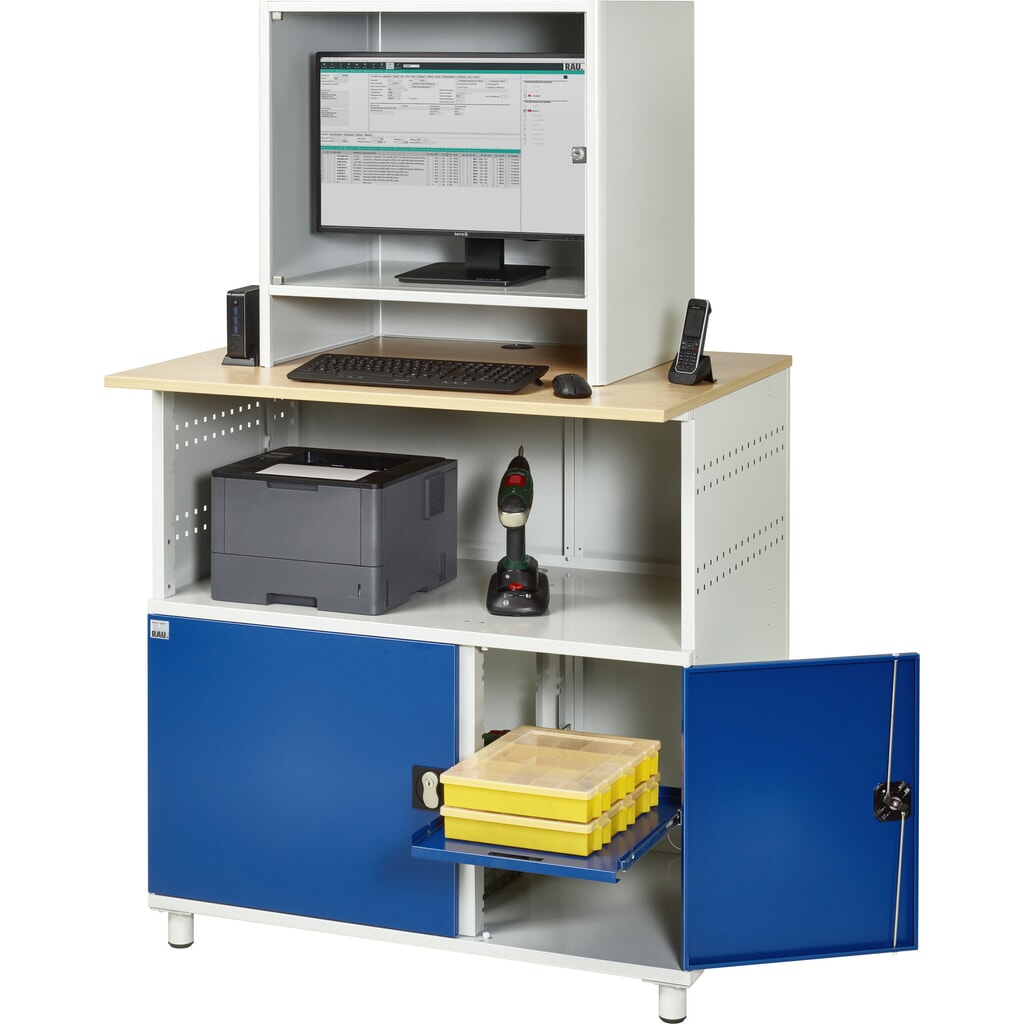 N° de l'image du produit 8 : RAU Poste informatique avec boîtier d'écran, fixe