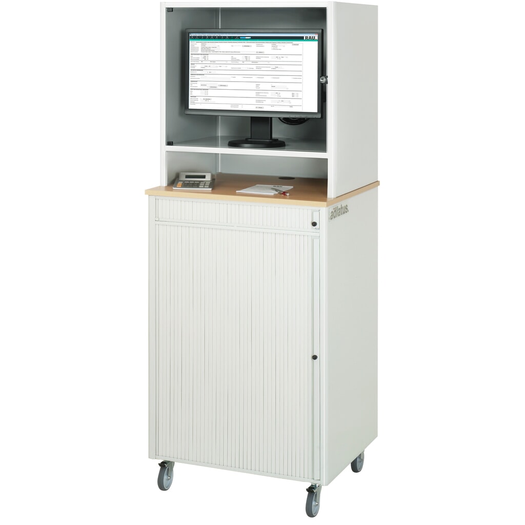 RAU Poste informatique, porte-clavier coulissant, 1 tiroir, mobile N° de l'image du produit 3 : RAU Poste informatique, porte-clavier coulissant, 1 tiroir, mobile