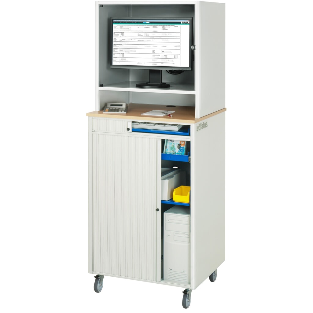 RAU Poste informatique, porte-clavier coulissant, 1 tiroir, mobile N° de l'image du produit 4 : RAU Poste informatique, porte-clavier coulissant, 1 tiroir, mobile