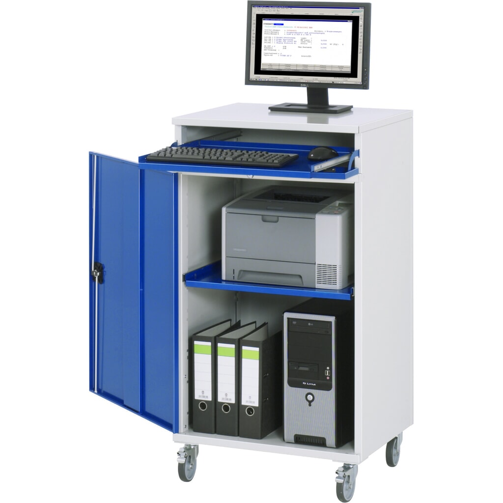 Illustration du produit: RAU Armoire informatique, HxlxP 1 185 x 650 x 520 mm, avec 1 porte battante, porte-clavier coulissant