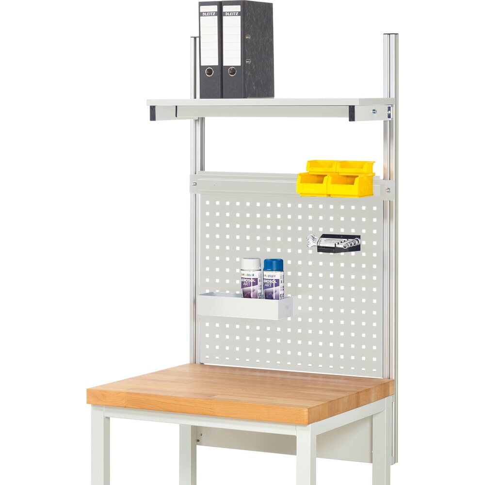 Illustration du produit: Module d’établi RAU, haut. x larg. x prof. 1 130 x 750 x 350 mm, avec 1 étagère en plateau mélaminé et 1 rail de fixation, kit complet 01 pour largeur de produit 750 mm