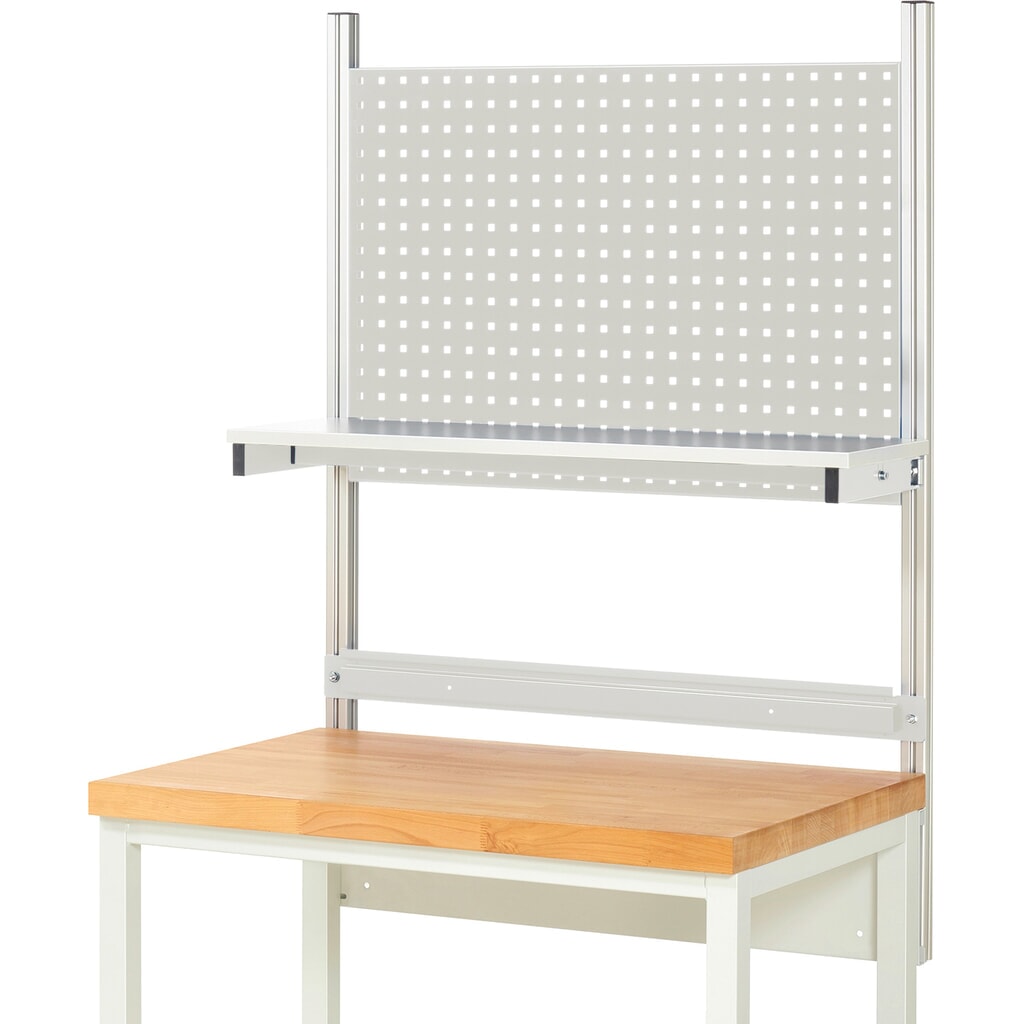 Module d’établi RAU, haut. x larg. x prof. 1 130 x 1 000 x 350 mm, avec 1 étagère en plateau mélaminé et 1 rail de fixation, kit complet 01 pour largeur de produit 1 000 mm N° de l'image du produit 2 : Module d’établi RAU, haut. x larg. x prof. 1 130 x 1 000 x 350 mm, avec 1 étagère en plateau mélaminé et 1 rail de fixation, kit complet 01 pour largeur de produit 1 000 mm