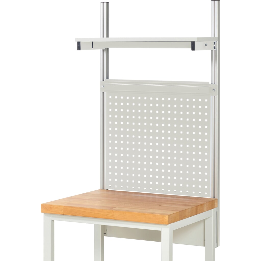 Module d’établi RAU, haut. x larg. x prof. 1 130 x 750 x 350 mm, avec 1 étagère en plateau mélaminé et 1 rail de fixation, kit complet 01 pour largeur de produit 750 mm N° de l'image du produit 2 : Module d’établi RAU, haut. x larg. x prof. 1 130 x 750 x 350 mm, avec 1 étagère en plateau mélaminé et 1 rail de fixation, kit complet 01 pour largeur de produit 750 mm