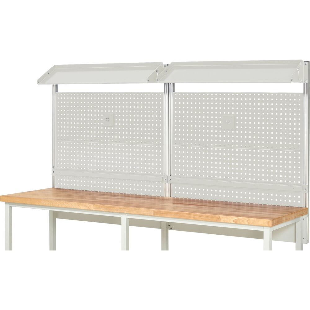 N° de l'image du produit 2 : Module d’établi RAU, haut. x larg. x prof. 1 130 x 2 500 x 350 mm, avec 2 surfaces métalliques inclinables, 2 rails de fixation et 2 supports pour écran plat, kit complet 02 pour largeur de produit 2 500 mm