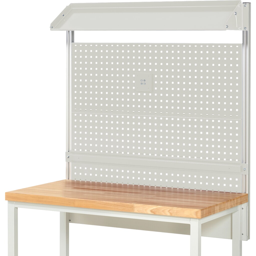 Module d’établi RAU, haut. x larg. x prof. 1 130 x 1 250 x 350 mm, avec 1 surface métallique inclinable, 1 rail de fixation et 1 support pour écran plat, kit complet 02 pour largeur de produit 1 250 mm N° de l'image du produit 2 : Module d’établi RAU, haut. x larg. x prof. 1 130 x 1 250 x 350 mm, avec 1 surface métallique inclinable, 1 rail de fixation et 1 support pour écran plat, kit complet 02 pour largeur de produit 1 250 mm