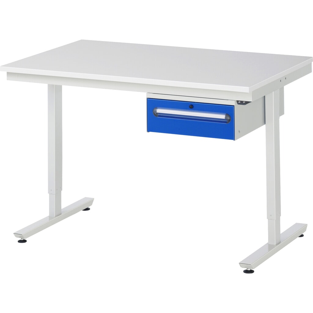 RAU Table de travail à réglage électrique de la hauteur Série adlatus 300, HxlxP 720-1 120 x 1 250 x 1 000 mm, plan de travail avec revêtement en mélamine N° de l'image du produit 9 : RAU Table de travail à réglage électrique de la hauteur Série adlatus 300, HxlxP 720-1 120 x 1 250 x 1 000 mm, plan de travail avec revêtement en mélamine