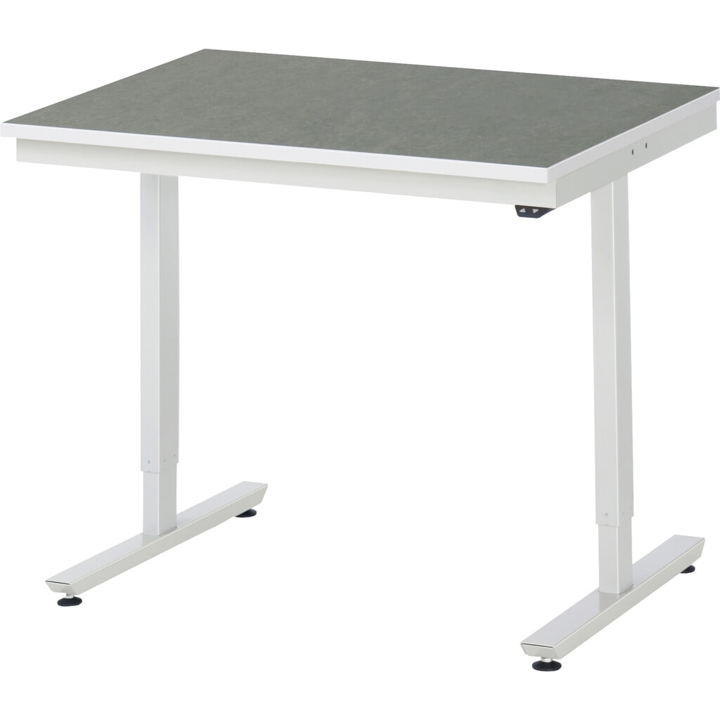 Illustration du produit: RAU Table de travail à réglage électrique de la hauteur Série adlatus 300, HxlxP 720-1 120 x 1 000 x 800 mm, plan de travail avec revêtement universel/linoléum