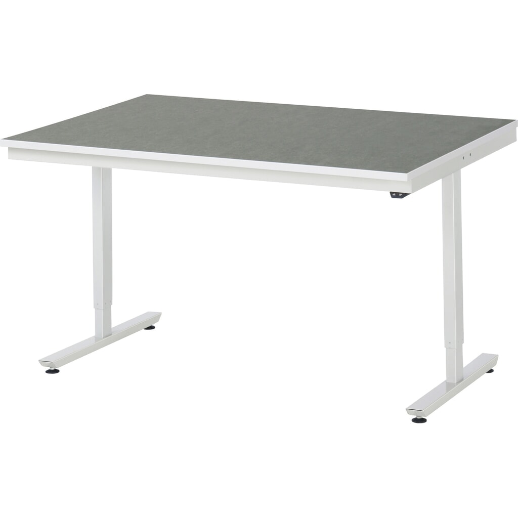 RAU Table de travail à réglage électrique de la hauteur Série adlatus 300, HxlxP 720-1 120 x 1 500 x 1 000 mm, plan de travail avec revêtement universel/linoléum Illustration du produit: RAU Table de travail à réglage électrique de la hauteur Série adlatus 300, HxlxP 720-1 120 x 1 500 x 1 000 mm, plan de travail avec revêtement universel/linoléum