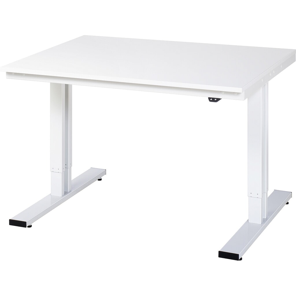 RAU Table pour poste de travail à réglage électrique de la hauteur série adlatus 300, HxlxP 720-1 120 x 1 250 x 1 000 mm, plan de travail EGB mélaminé Illustration du produit: RAU Table pour poste de travail à réglage électrique de la hauteur série adlatus 300, HxlxP 720-1 120 x 1 250 x 1 000 mm, plan de travail EGB mélaminé