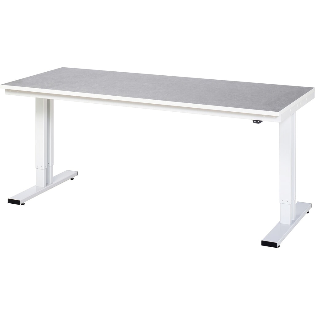 N° de l'image du produit 1 : RAU Table pour poste de travail à réglage électrique de la hauteur série adlatus 300, HxlxP 720-1 120 x 2 000 x 800 mm, plan de travail en revêtement linoléum / universel