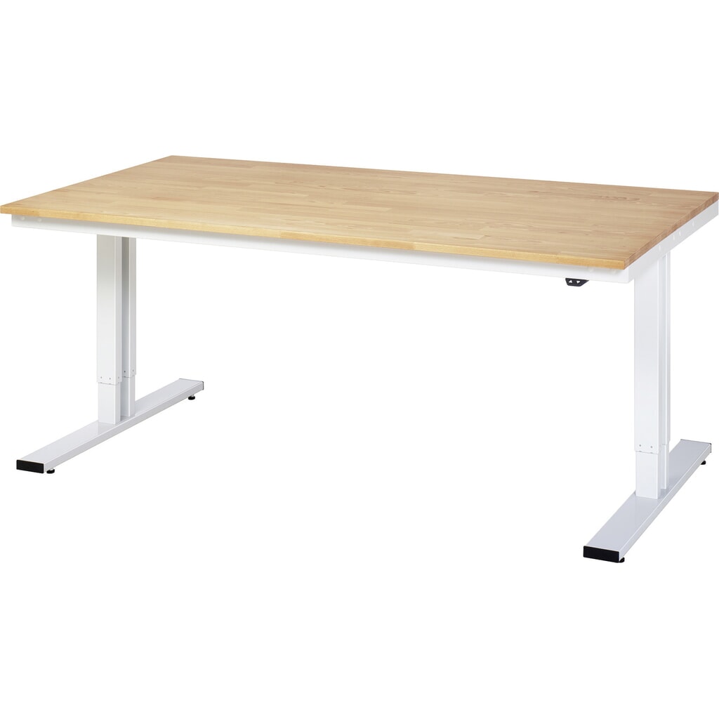 RAU Table pour poste de travail à réglage électrique de la hauteur série adlatus 300, HxlxP 720-1 120 x 2 000 x 1 000 mm, plan de travail en hêtre massif Illustration du produit: RAU Table pour poste de travail à réglage électrique de la hauteur série adlatus 300, HxlxP 720-1 120 x 2 000 x 1 000 mm, plan de travail en hêtre massif