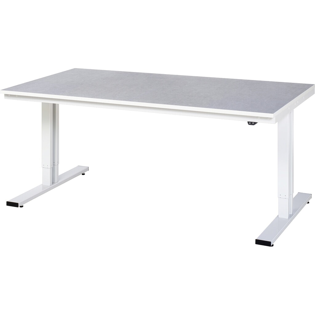 RAU Table pour poste de travail à réglage électrique de la hauteur série adlatus 300, HxlxP 720-1 120 x 2 000 x 1 000 mm, plan de travail en revêtement linoléum / universel Illustration du produit: RAU Table pour poste de travail à réglage électrique de la hauteur série adlatus 300, HxlxP 720-1 120 x 2 000 x 1 000 mm, plan de travail en revêtement linoléum / universel