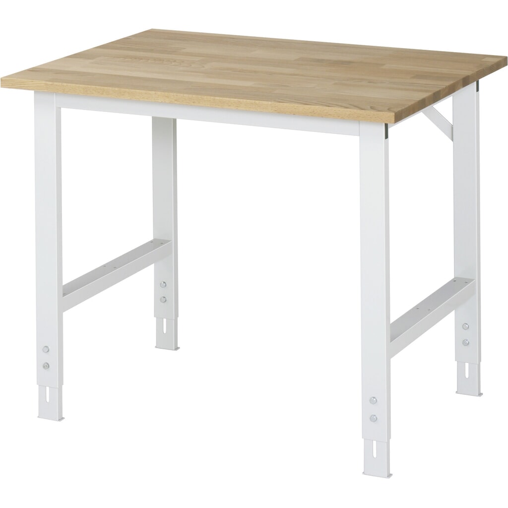 RAU Table pour poste de travail réglable en hauteur série TOM, HxlxP 760-1 080 x 1 000 x 800 mm, plan de travail en hêtre massif Illustration du produit: RAU Table pour poste de travail réglable en hauteur série TOM, HxlxP 760-1 080 x 1 000 x 800 mm, plan de travail en hêtre massif