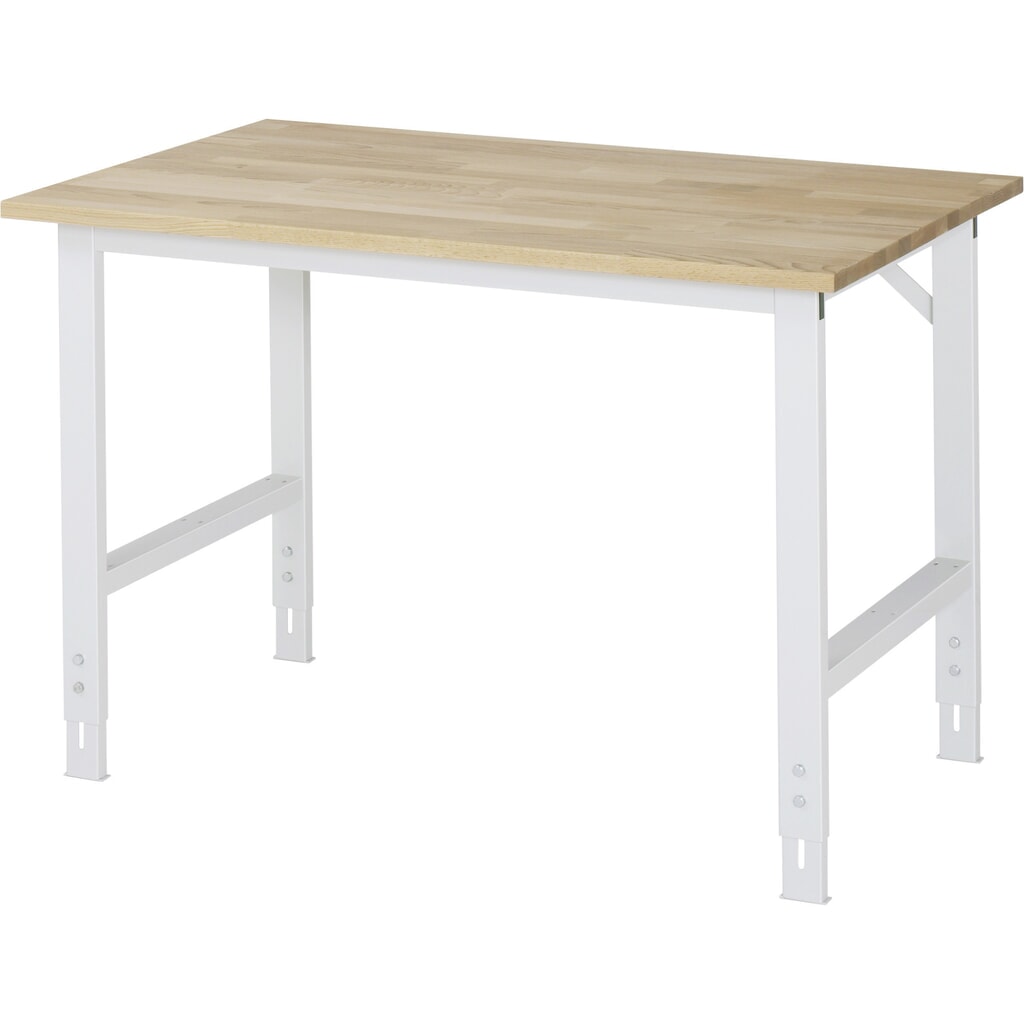 RAU Table pour poste de travail réglable en hauteur série TOM, HxlxP 760-1 080 x 1 250 x 800 mm, plan de travail en hêtre massif Illustration du produit: RAU Table pour poste de travail réglable en hauteur série TOM, HxlxP 760-1 080 x 1 250 x 800 mm, plan de travail en hêtre massif